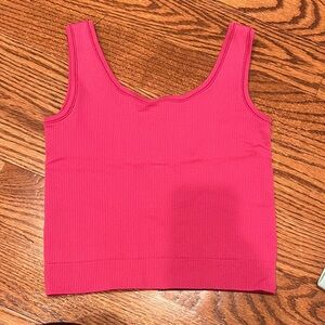 Athleta Ribbed Crop Tank Top in Bright Pink
